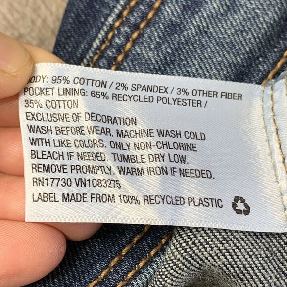 Cat & Jack Girls Youth Denim Jean Jacket Size Large 10/12 Long Sleeve Collared - Picture 8 of 10